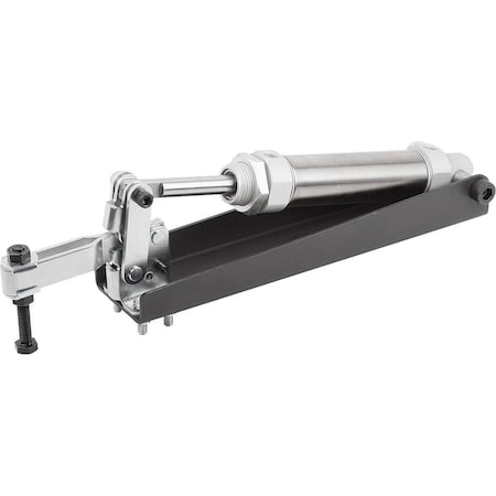 Kipp Pneumatic Clamp Horizontal, Form:A, Steel, Comp:Steel F1=1600 K1548.01600